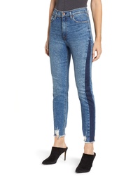 Hudson Jeans Holly Shadow Stripe High Waist Ankle Skinny Jeans