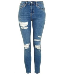 Topshop Jamie Ripped High Rise Ankle Skinny Jeans