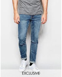 Cheap Monday Jeans Tight Skinny Fit Dark Clean Ripped Knee
