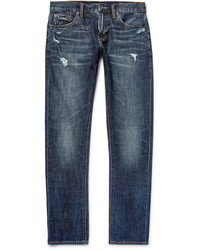 Jean Shop Jim Skinny Fit Distressed Selvedge Stretch Denim Jeans