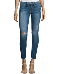 Frame Le Skinny De Jeanne Distressed Ankle Jeans Jewell