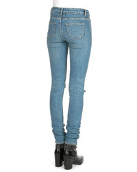 Saint Laurent Low Rise Distressed Skinny Jeans