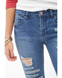 Forever 21 Low Rise Ripped Skinny Jeans