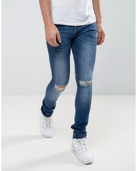 LOYALTY & FAITH Loyalty And Faith Manchester Skinny Jean With Unrolled Hem In Mid Wash