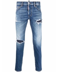 DSQUARED2 Mid Rise Distressed Straight Leg Jeans