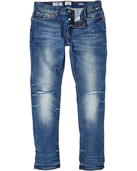 River Island Mid Wash Ripped Skinny Jeans