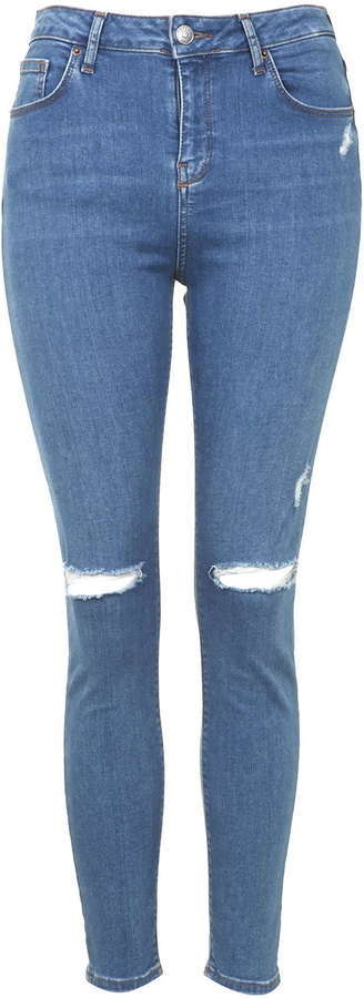 topshop blue ripped jamie jeans