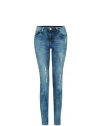 New Look Blue Ripped Skinny Jeans