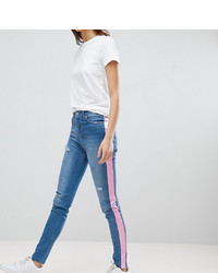 Chorus Tall Pink Foil Skinny Jeans Pink Stripe