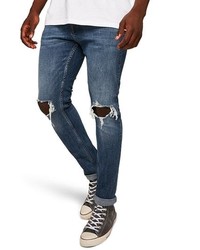 Topman Polly Ripped Stretch Skinny Jeans