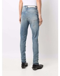 VAL KRISTOPHE R Distressed Washed Skinny Jeans
