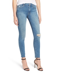 MOTHE R The Looker Frayed Ankle Skinny Jeans