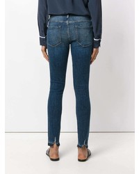 Frame Denim Ripped Cuff Skinny Jeans