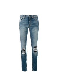 Saint Laurent Ripped Detail Jeans