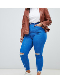 New Look Curve Ripped Knee Jeans