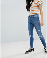 New Look Ripped Skinny Frayed Lift And Shape Jean