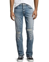 Hudson Sartor Slouchy Distressed Skinny Jeans Intent Blue