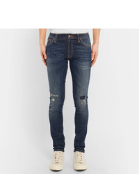 Nudie Jeans Skinny Lin Distressed Organic Stretch Denim Jeans