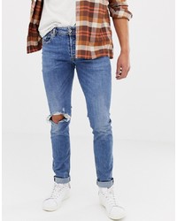 Diesel Sleenker Skinny Jeans With Abraisions 084ai