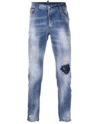 DSQUARED2 Splash Print Distressed Jeans