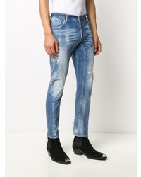 DSQUARED2 Stonewashed Distressed Skinny Jeans