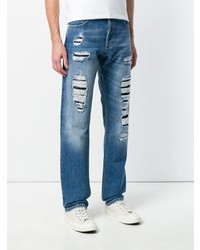 Alexander McQueen Straight Leg Distressed Jeans