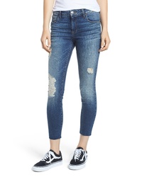 SWAT FAME Sts Blue Ripped Cutoff Crop Skinny Jeans