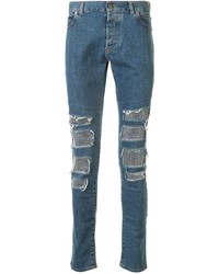 Balmain Studded Distressed Skinny Jeans