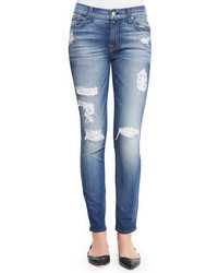7 For All Mankind The Ankle Skinny Fit Destroyed Jeans