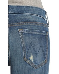 Mother The Looker Distressed Crop Skinny Jeans