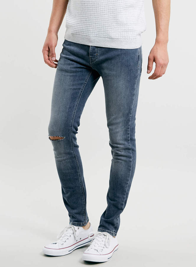 blue skinny stretch jeans mens