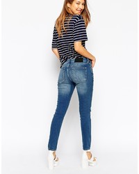 WÅVEN Waven Low Rise Skinny Jeans With Ripped Knees Distressing
