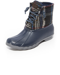 Blue Rubber Ankle Boots