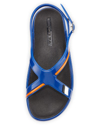 Prada Crisscross Colorblock Rubber Sandal