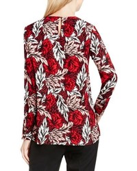 Vince Camuto Woodland Floral Print Ruffle Front Blouse