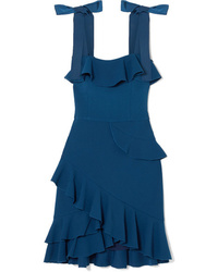 Rebecca Vallance Gean Ruffled Stretch Crepe Mini Dress