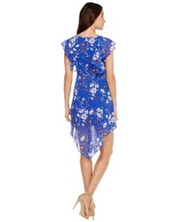 Jessica Simpson Printed Ruffle Dress With Asymmetrical Hem Js7a9387 Dress