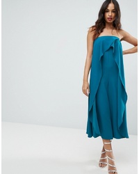 ASOS DESIGN Asos Bandeau Jumpsuit With Ruffle Overlayer