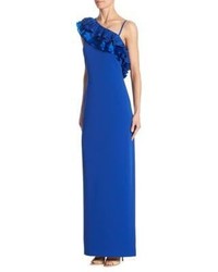Blue Ruffle Lace Dress