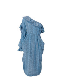 Philosophy di Lorenzo Serafini One Shoulder Ruffled Patterned Dress