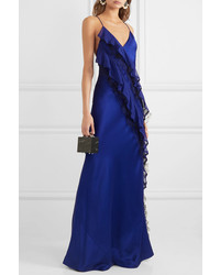 Jason Wu Collection Ruffled Med Silk Crepon And Hammered Satin Gown