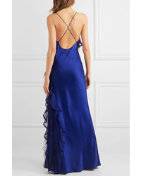 Jason Wu Collection Ruffled Med Silk Crepon And Hammered Satin Gown