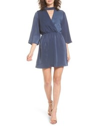 Everly Choker Neck Wrap Dress