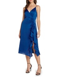Willow & Clay Ruched Satin Midi Dress