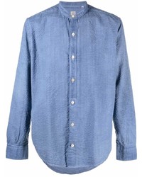 Eleventy Collarless Button Up Shirt