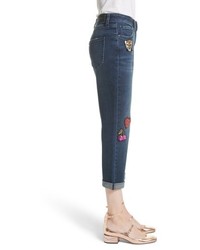 Kate Spade Sequin Patch Boyfriend Jeans