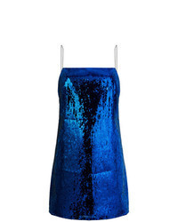 Blue Sequin Cami Dress