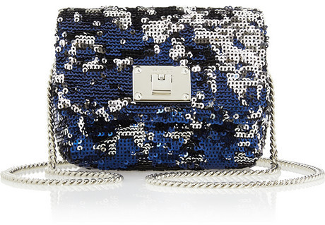 blue sequin bag