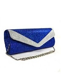 TheDapperTie Blue Shiny Evening Clutch Bag 355