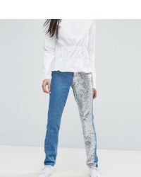 Noisy May Tall Mom Jean With Sequin Panel Detail